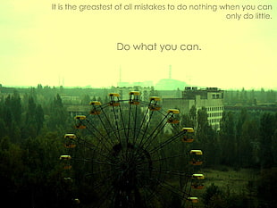 white and black ferris wheel, Chernobyl, ferris wheel, filter, abandoned HD wallpaper
