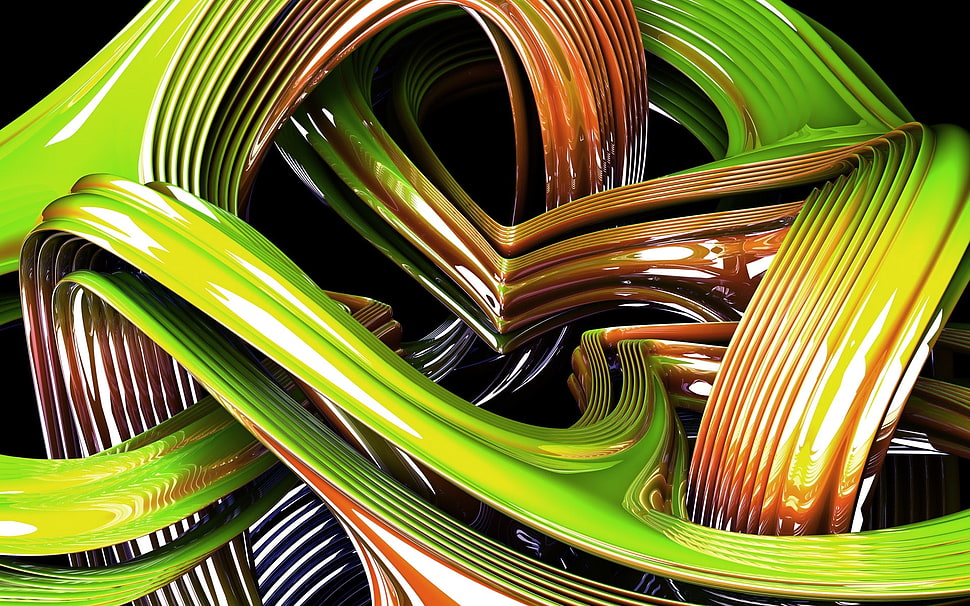 green and brown steel frames HD wallpaper