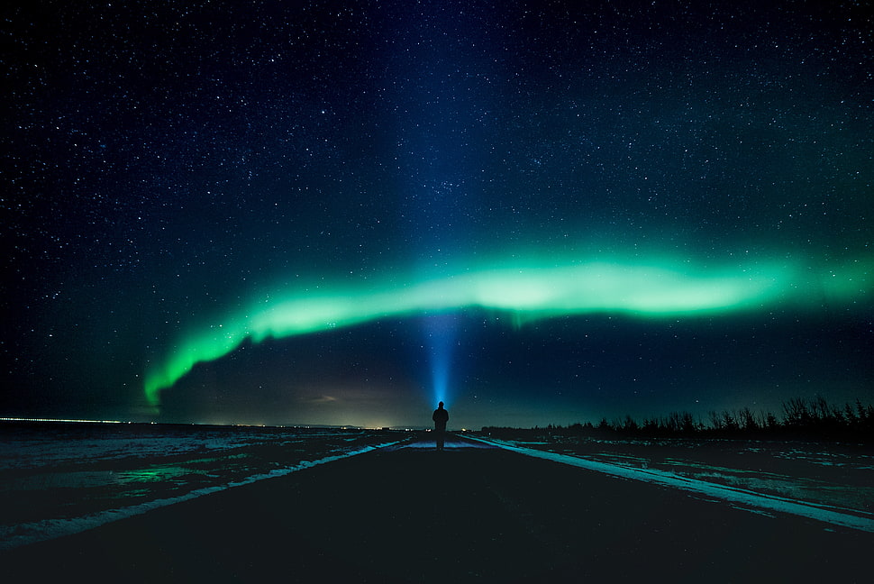 Aurora Borealis, Alone, Northern Lights, Aurora Borealis HD wallpaper