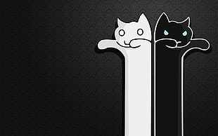 two black and white cat clip cart HD wallpaper
