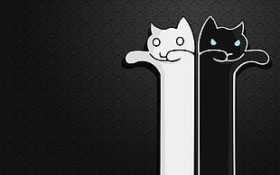 two black and white cat clip cart