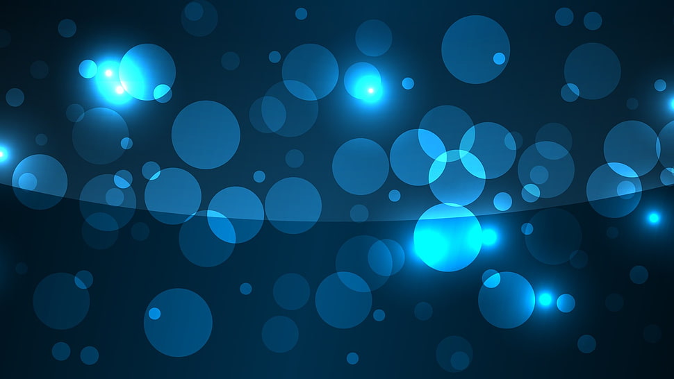 blue bokeh light graphic wallpaper, bokeh, abstract, vector, pattern HD wallpaper