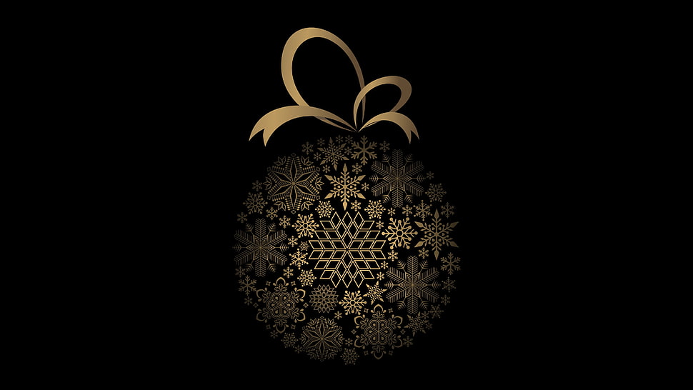 gray bauble, Christmas, vector, black background HD wallpaper
