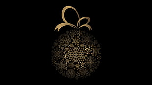 gray bauble, Christmas, vector, black background HD wallpaper