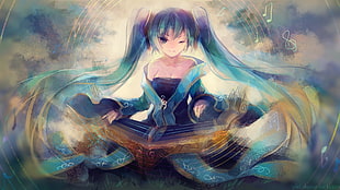 blue-haired female character, anime, League of Legends, Sona (League of Legends) HD wallpaper