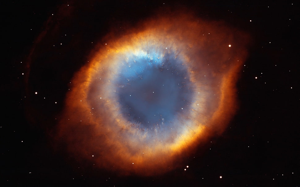 orange, blue, and black galaxy wallpaper, space, nebula HD wallpaper