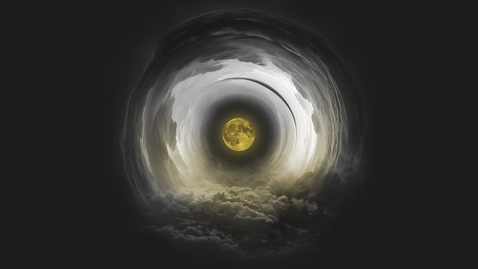 lunar eclipse, moon rays, night sky HD wallpaper