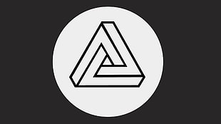 triangle shaped logo screenshot, Penrose triangle, minimalism HD wallpaper