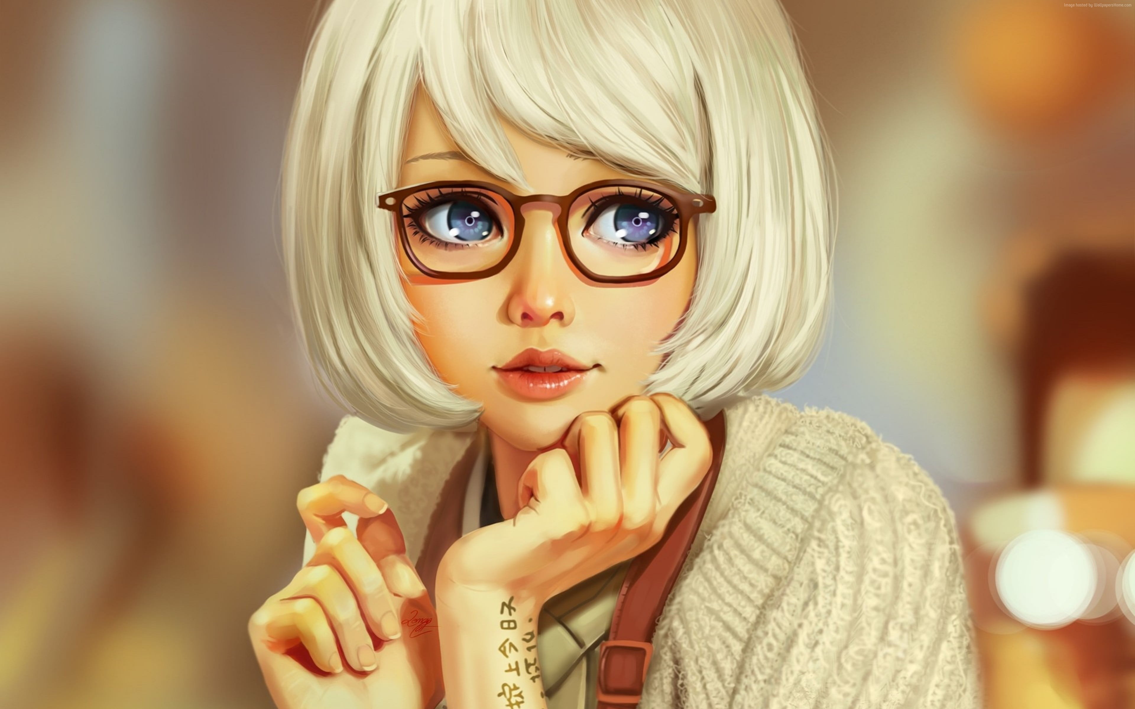 Картинка на аватарку для женщины прикольные. Девушка в очках. Мультяшная девочка в очках. Мультяшные блондинки. Мультяшная девушка в очках.