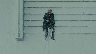 man wearing black coat figurine, Blade Runner, Blade Runner 2049, snow, winter