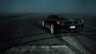 black coupe, Ferrari 458, car, Ferrari, black