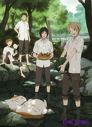 four anime boys illustration, Natsume Book of Friends, Natsume Yuujinchou