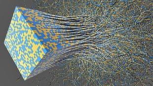 blue and yellow digital abstract art