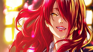 female with red dyed hair anime character, Shokugeki no Souma, Rindō Kobayashi, redhead