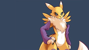 Digimon fox character digital wallpaper, Renamon, Digimon, furry