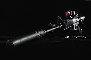 black rifle photography HD wallpaper