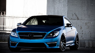 blue Mercedes-Benz coupe, car, Mercedes-Benz CLS 63 AMG
