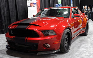 red and black Ford Mustang coupe, car, Shelby HD wallpaper