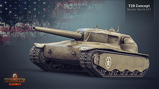 World of Tanks T28 poster, World of Tanks, tank, wargaming, render HD wallpaper