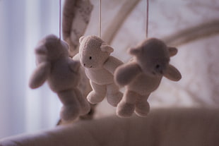 White Bear Plush Toy on Baby Mobile HD wallpaper