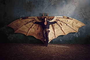 brown para glider, Leonardo da Vinci,  Da Vinci's Demons, wings, men HD wallpaper
