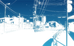 electric post, drawing, street