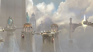 illustration of temples, World of Warcraft, video games