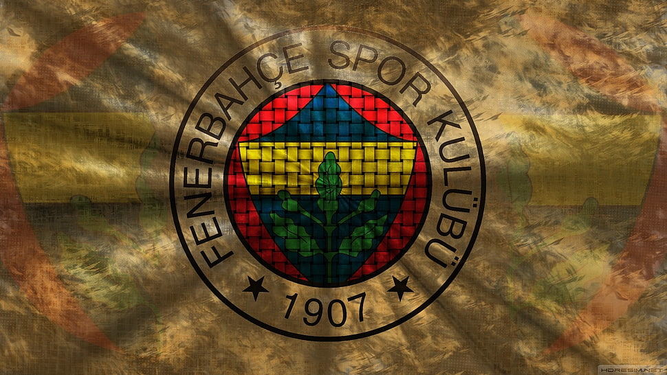 round black and red wooden board, Fenerbahçe, 1907, soccer clubs HD wallpaper