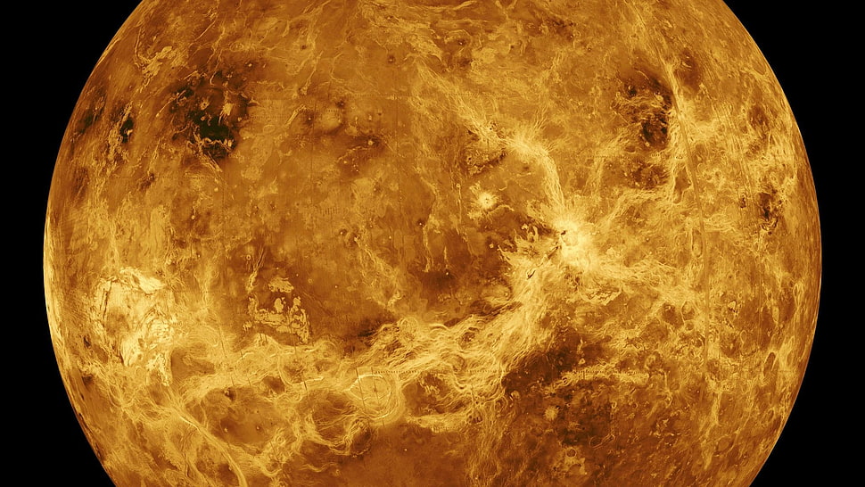 brown and white fur textile, planet, Venus, space, Solar System HD wallpaper