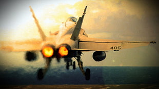 grey jet fighter, military aircraft, jet fighter, McDonnell Douglas F/A-18 Hornet HD wallpaper
