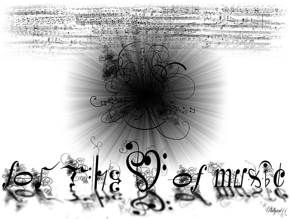 black music text, musical notes, music HD wallpaper