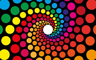 multicolored circles illustration, colorful, abstract, spiral, circle
