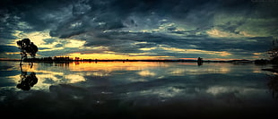 body of water, clouds, and tree, nature, reflection, clouds, water