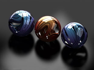 three marble balls digital wallpaper