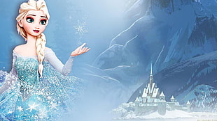 Disney Frozen Queen Elsa digital wallpaper, Princess Elsa, Frozen (movie), movies, animated movies