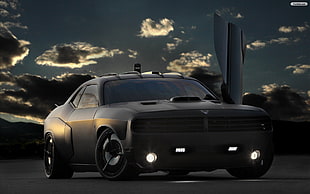 black concept car photo HD wallpaper