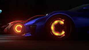 blue and white cars, video games, Driveclub, racing, McLaren P1