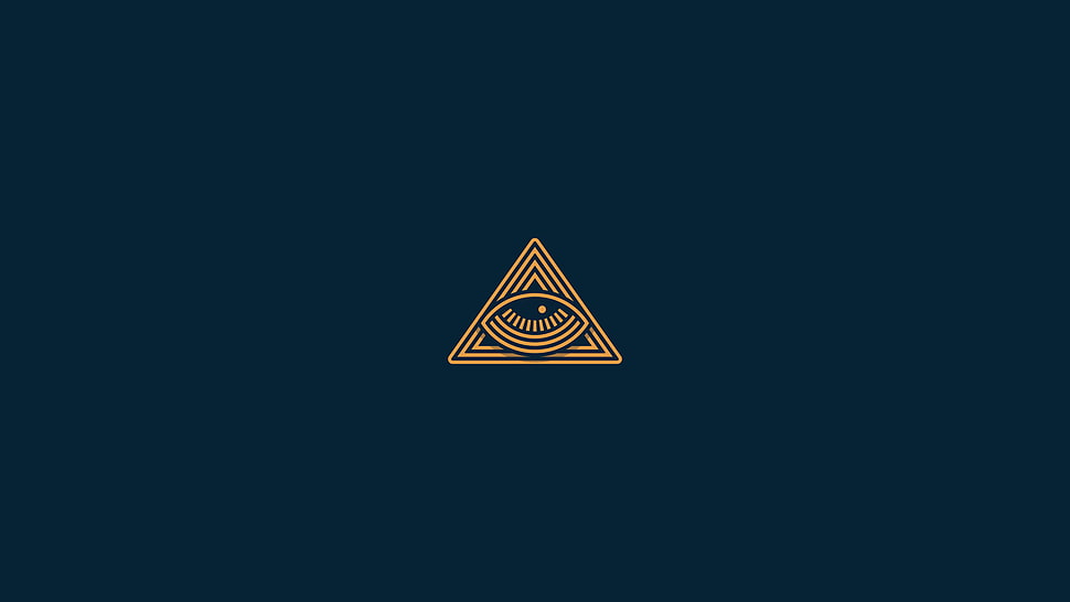 eye of providence wall paper, graphic design, blue background, Illuminati, pyramid HD wallpaper