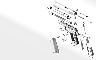 white and black metal tool, M1911, gun, Handgun, pistol
