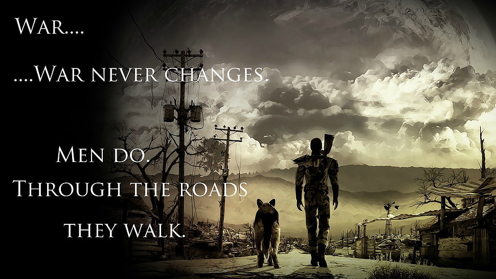 War quote poster, text, quote, Fallout, Fallout 4 HD wallpaper