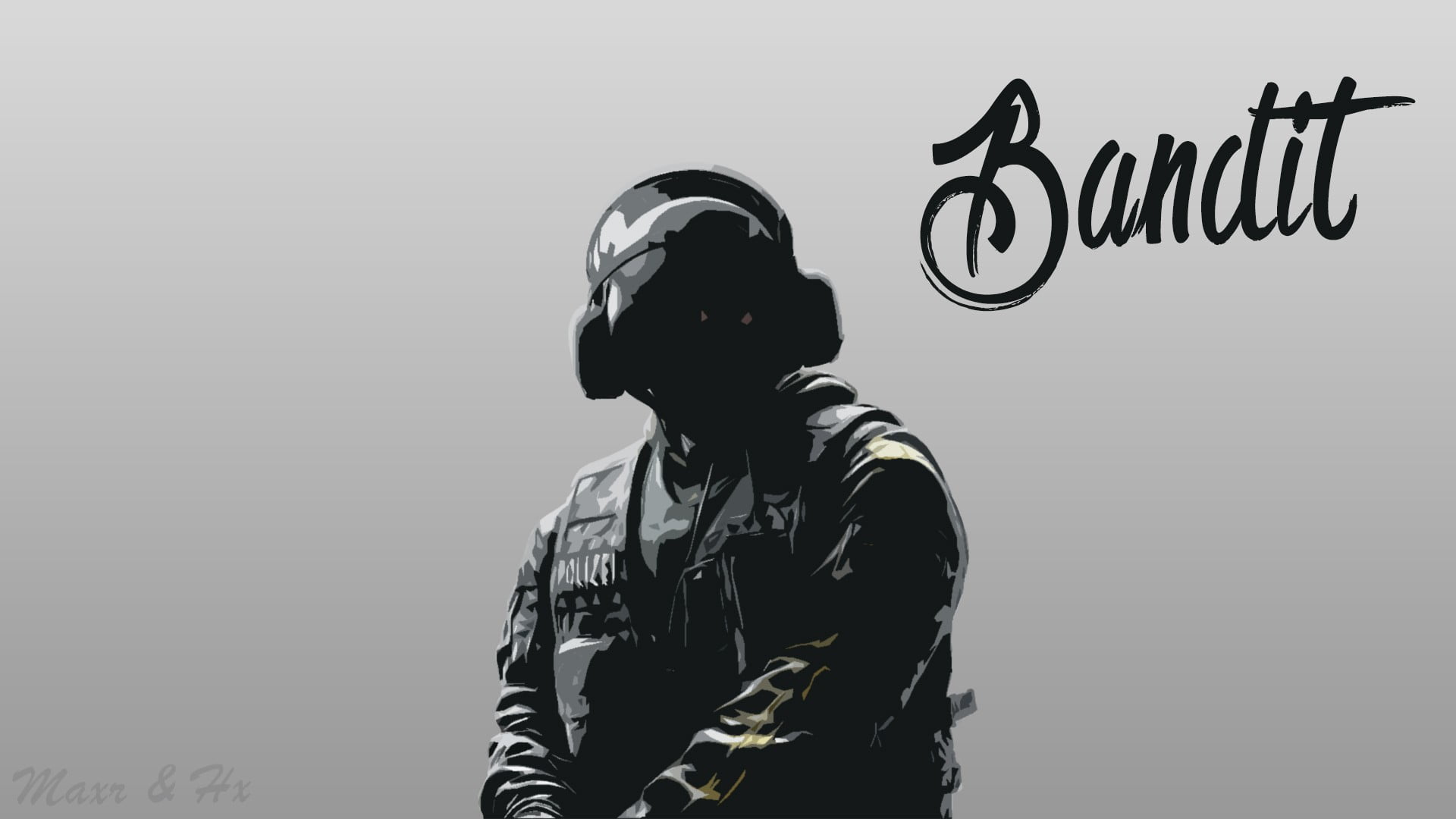 black headphones with Bandit text overlay, Rainbow Six: Siege, Bandit