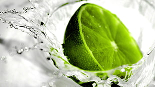 green lime in water