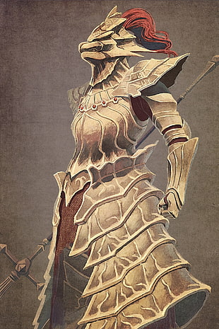 warrior at suit illustration