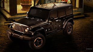 black Jeep Wrangler SUV, Jeep Wrangler, Jeep, car, vehicle