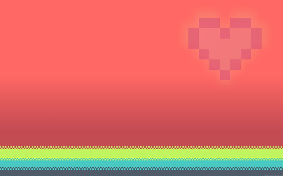 pixels, heart, pink, love HD wallpaper