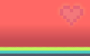 pixels, heart, pink, love