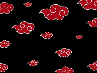 black and red akatsuki print textile, Naruto Shippuuden, Akatsuki HD wallpaper