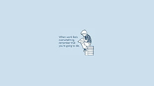 black text overlay, minimalism, quote, blue background, drawing