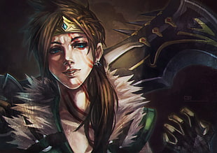 brown haired anime character illustration, League of Legends, Draven