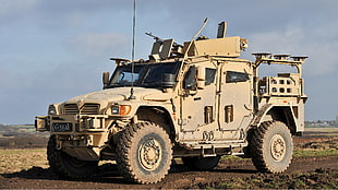 beige trooper truck, military, MRAP, United States Army